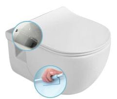 SAPHO  BRILLA CLEANWASH závěsná WC mísa s bidetovou sprškou, Rimless, 36,5x53cm, bílá - 100612