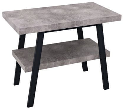 SAPHO  TWIGA umyvadlový stolek 80x72x50 cm, černá mat/cement - VC442-80-7