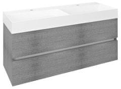 SAPHO  ODETTA umyvadlová skříňka 118x50x43,5cm, dub stříbrný - DT120-1111