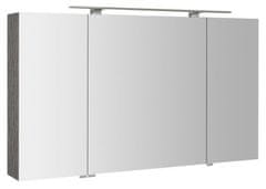 SAPHO  MIRRÓ galerka s LED osvětlením, 3x dvířka, 120x70x16cm, dub stříbrný - MC121-0011