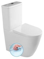 SAPHO  TURKU RIMLESS WC kombi zvýšený sedák, spodní/zadní odpad, bílá - PC104WR