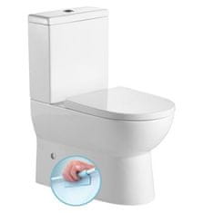 AQUALINE  JALTA WC kombi, Rimless, spodní/zadní odpad, bílá - PB103RW