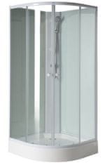 AQUALINE  AIGO čtvrtkruhový sprchový box 900x900x2040 mm, bílý profil, čiré sklo - YB93