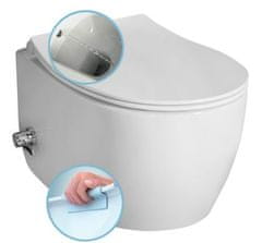 ISVEA  SENTIMENTI CLEANWASH závěsná WC mísa, Rimless, integrovaný ventil a bidet. sprška, 36x51cm, bílá - 10ARS1010