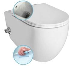 ISVEA  INFINITY CLEANWASH závěsná WC mísa Rimless, integrovaný ventil a bidet. sprška, 36,5x53cm, bílá - 10NFS1001I