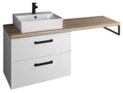 AQUALINE  VEGA sestava koupelnového nábytku, š. 145 cm, bílá/dub platin - VG083-02