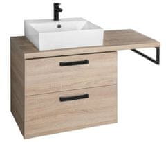 AQUALINE  VEGA sestava koupelnového nábytku, š. 125 cm, dub platin - VG883-02