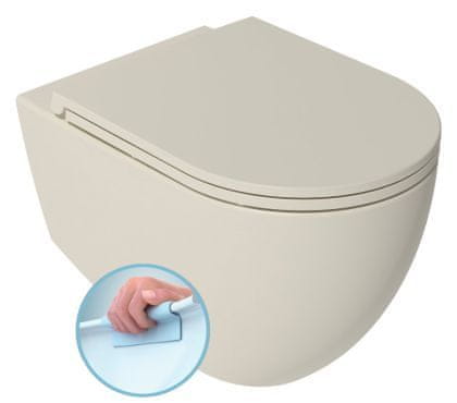 ISVEA  INFINITY závěsná WC mísa, Rimless, 36,5x53cm, ivory - 10NF02001-2K