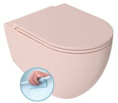 ISVEA  INFINITY závěsná WC mísa, Rimless, 36,5x53cm, růžová Salmon - 10NF02001-2S