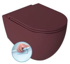 ISVEA  INFINITY závěsná WC mísa, Rimless, 36,5x53cm, maroon red - 10NF02001-2R