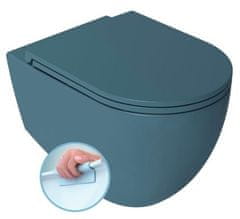 ISVEA  INFINITY závěsná WC mísa, Rimless, 36,5x53cm, zelená petrol - 10NF02001-2P