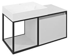 SAPHO  SKARA umyvadlová skříňka 100x49,5x46,5cm, černá mat/bílá mat - CG004-3131