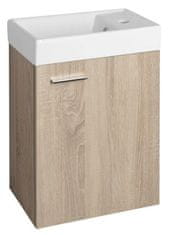 AQUALINE  ZOJA skříňka s keramickým umyvadlem 40x22 cm, dub platin - 51049DP-02