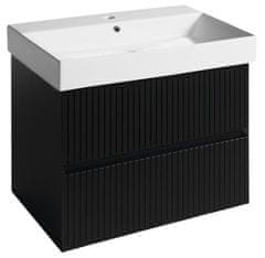 SAPHO  FILENA umyvadlová skříňka 67x51,5x43cm, černá mat strip - FID1270BS