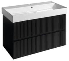 SAPHO  FILENA umyvadlová skříňka 82x51,5x43cm, černá mat strip - FID1285BS