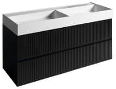 SAPHO  FILENA dvojumyvadlová skříňka 118x51,5x43cm, černá mat strip - FID1212BS