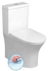 Bruckner  LEON RIMLESS WC kombi mísa s nádržkou, spodní/zadní odpad, bílá - 201.437.4