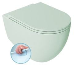 ISVEA  INFINITY závěsná WC mísa, Rimless, 36,5x53cm, zelená mint - 10NF02001-2T