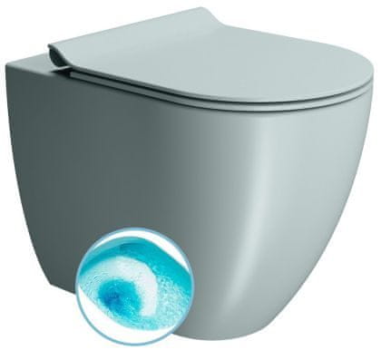 Gsi  PURA WC mísa stojící, Swirlflush, 36x55cm, spodní/zadní odpad, ghiaccio dual-mat - 880315