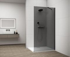POLYSAN  ESCA BLACK MATT jednodílná sprchová zástěna k instalaci ke stěně, kouřové sklo, 1400 mm - ES1214-02