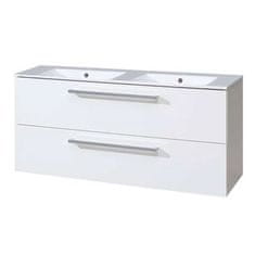Mereo  Bino, koupelnová skříňka s keramickým umyvadlem 121 cm, bílá - CN663