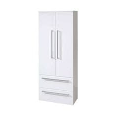 Mereo  Bino, koupelnová skříňka vysoká, dvojitá 163 cm, bílá - CN669