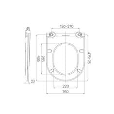 Mereo  WC sedátko samozavírací SLIM - CSS113S