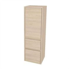 Mereo  Opto koupelnová skříňka vysoká 125 cm, levé otevírání, Multidecor, Javor Hard šampaňský - CN995LJHS2