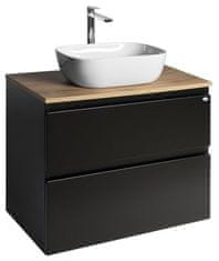 AQUALINE  ALTAIR skříňka s deskou 78,5 cm, černá mat/dub emporio - AI680-01