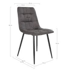 House Nordic Jídelní židle z mikrovlákna, tmavě šedá s černými nohami, HN1229