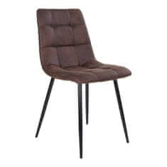 House Nordic Jídelní židle z mikrovlákna, tmavě hnědá s černými nohami