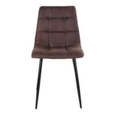 House Nordic Jídelní židle z mikrovlákna, tmavě hnědá s černými nohami