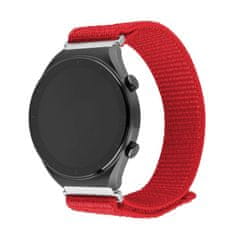 FIXED Nylonový řemínek Nylon Sporty Strap s Quick Release 22mm pro smartwatch, červený (FIXNST2-22MM-RD)