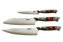 MaceMaker RED SNAPPER - SanMai Damaškové Kuchyňské nože - sada 3ks