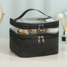 Korbi Dámská cestovní kosmetická taška, organizér na kosmetiku černý