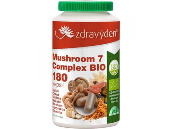 Zdravý den Mushroom 7 Complex BIO 180 kapslí