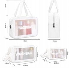 Korbi Kosmetická taška na cestování do letadla, průhledná bílá x3 J6