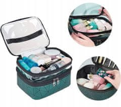 Korbi Dámská cestovní kosmetická taška, organizér na kosmetiku zelená