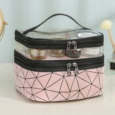 Korbi Dámská cestovní kosmetická taška, organizér na kosmetiku růžová