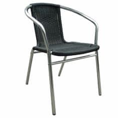 Linder Exclusiv Linde Exclusive Zahradní ratanová židle MC4601 Stříbrná/Černá