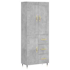 Vidaxl Skříň highboard betonově šedá 69,5x34x180 cm kompozitní dřevo