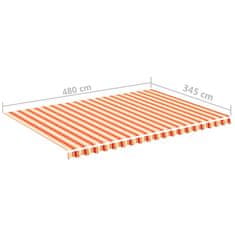 Vidaxl Náhradní plachta na markýzu žluto-oranžová 5 x 3,5 m