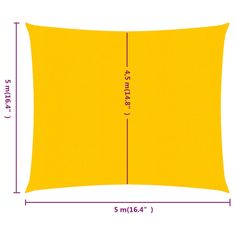 Vidaxl Plachta proti slunci 160 g/m² čtverec žlutá 5 x 5 m HDPE