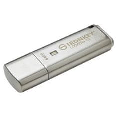 Kingston IronKey Locker+ 50/64GB/USB 3.1/USB-A/Stříbrná