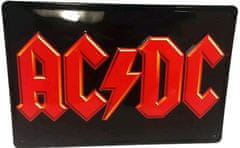 CurePink Plechová tvarovaná 3D dekorativní cedule na zeď AC/DC: Logo (30 x 20 cm)