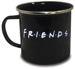 CurePink Smaltovaný hrnek Friends|Přátelé: Central Perk & Logo (objem 400 ml)