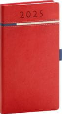 Grooters NOTIQUE Kapesní diář Tomy 2025, červeno-modrý, 9 x 15,5 cm