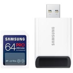 Samsung Paměťová karta SDXC PRO Ultimate 64GB (200R/ 130W) + USB adaptér