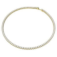 Swarovski Luxusní pozlacený náhrdelník s čirými krystaly Matrix Tennis 5681795 (Délka 41 cm)