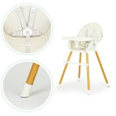 EcoToys Dětská jídelní židlička 2v1 Colby béžová